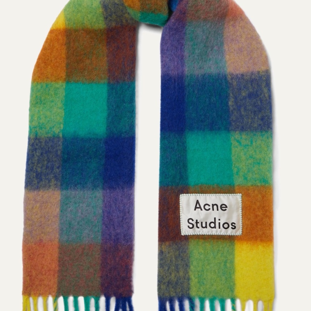 Acne Studios MOHAIR CHECKED SCARF - Picture 4 of 5
